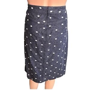 Talbots Polka Dot Denim Pencil Skirt 8 Preppy Coastal Cowgirl Festival Western